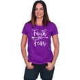 thumbnail image 1 of JH Design Women's Religious T Shirts Faith Over Fear & Forgiven Designs 8 Colors, 1 of 6