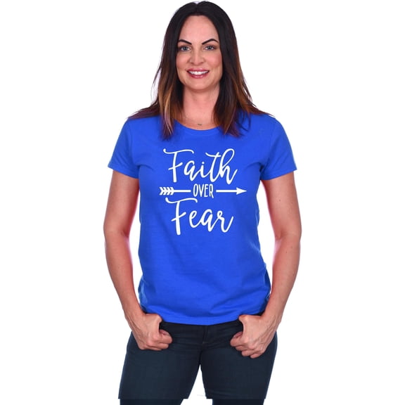 JH Design Women's Religious T Shirts Faith Over Fear & Forgiven Designs 8 Colors