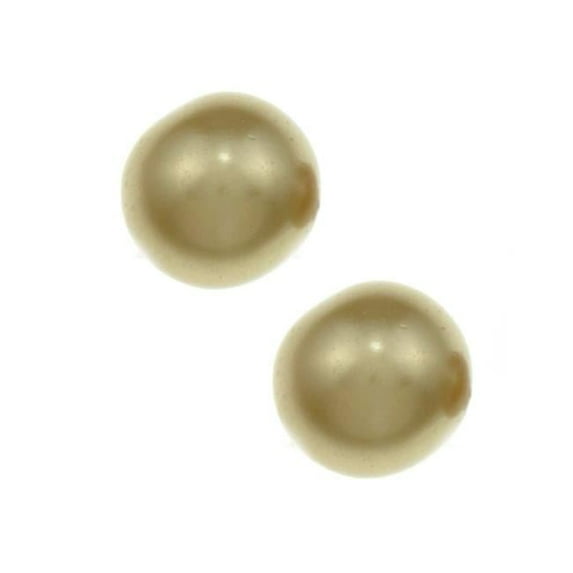 JH Designs 818-TRIO-COC-CLIP Glass Pearl Jewelry Set, Cocoa - 3 Piece