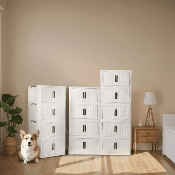 JH Spracely 130GAL Plastic Storage Bins with 1 lid Home Storage Cabinet | Pet Supplies Storage Cabinet