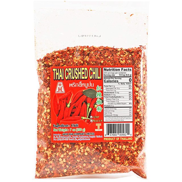 JHC Extra Hot Crushed Thai Chili Pepper, Spicy Pepper Flakes, 7 Ounce