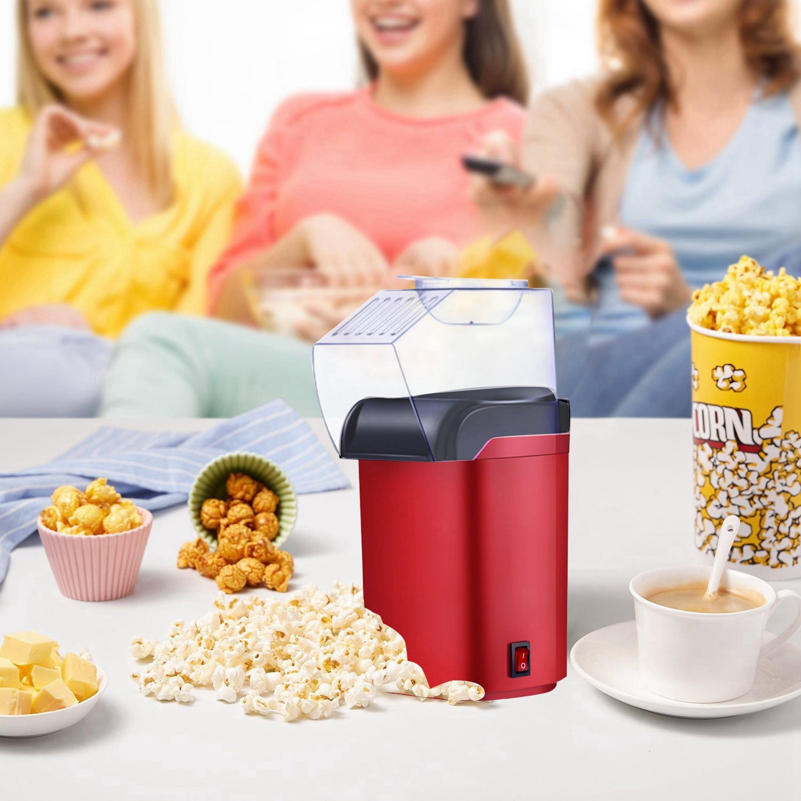 JHChdc 1200W Rapid Heat Air Popper Popcorn 4.5 Quart, Electric