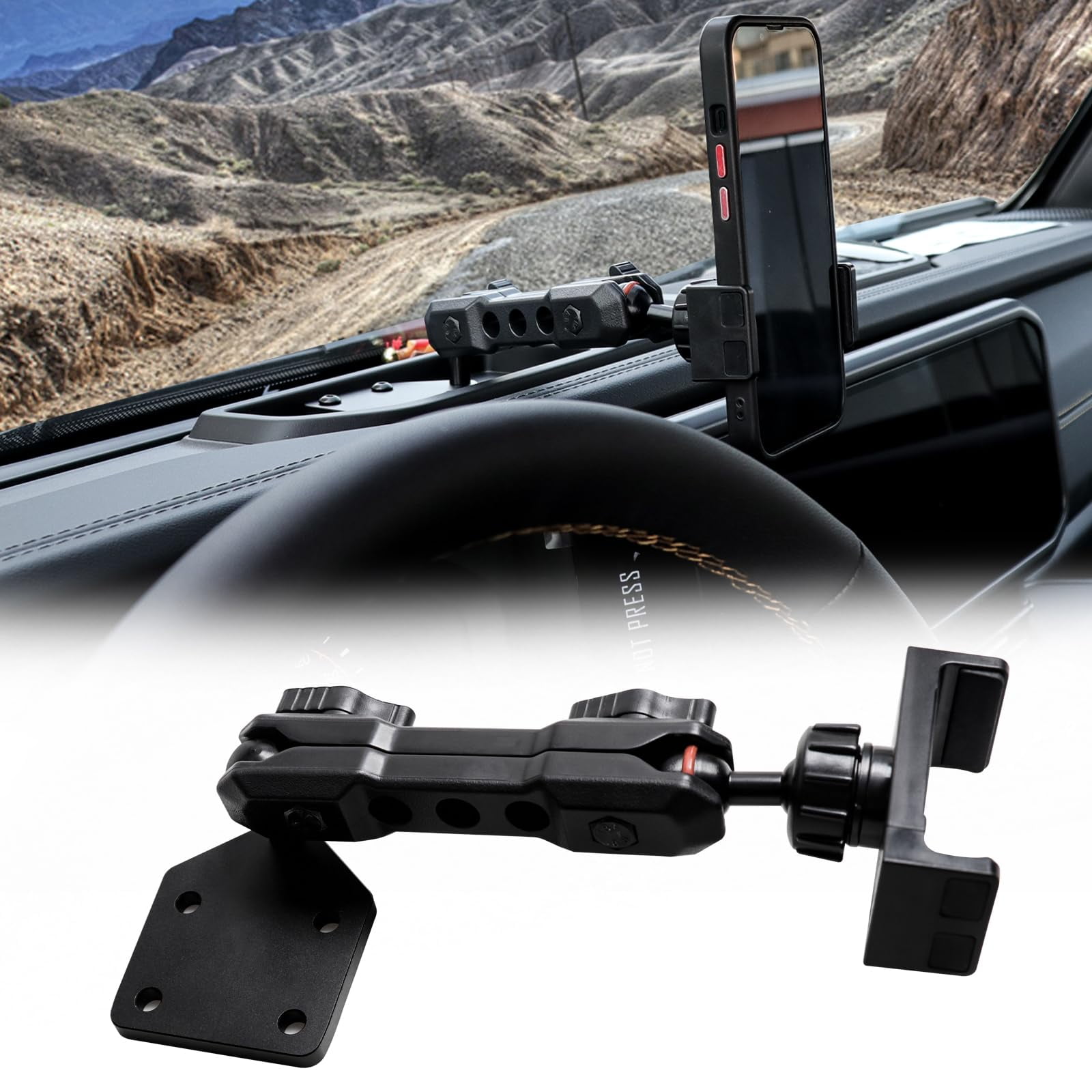 JHDTOGO Dash Phone Holder STF9 Cell Phone Mount Compatible 2024 Jeep