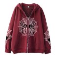 thumbnail image 1 of JHDESSLY Unisex Oversized Y2K Zip Up Hoodie for Women Men Gothic Spider Web Graphic Sweatshirt Punk Sweatshirt Coat, 1 of 3
