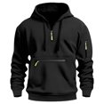 thumbnail image 1 of JHDESSLY Unisex Y2K Zip Up Hoodie Half Zip Pullover Sweatshirt with Large Side Pockets Drawstring Thermal Jacket Sweatshirt, 1 of 4