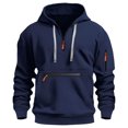 thumbnail image 1 of JHDESSLY Unisex Y2K Zip Up Hoodie Half Zip Pullover Sweatshirt with Large Side Pockets Drawstring Thermal Jacket Sweatshirt, 1 of 4
