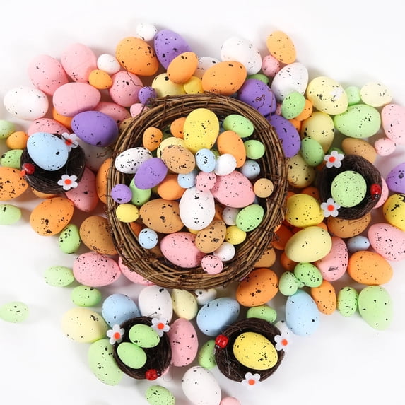 JHEHF 100PCS Mini Easter Eggs 9 Colors Spring Party Table Setting Vase Fillers Easter Basket Stuffers Festival Decoration Party DIY Craft Projects