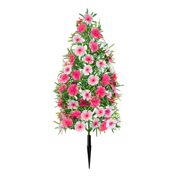 JHEHF 1PCS 19.7" Artificial Topiary Trees with GroundSpike for Outdoor, Boxwood Topiary Flowers Cedar Tree for Spring Porch Balcony Patio Garden Yard Decor