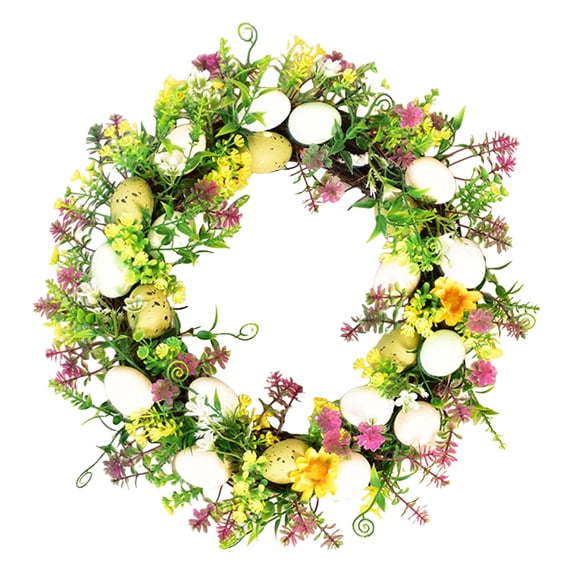 JHEHF 2026 Easter Wreaths for Front Door Easter Egg Door Wreath Spring Farmhouse Party Window Fireplace Mantle Wall Outdoor Indoor Decorations 11.8inch