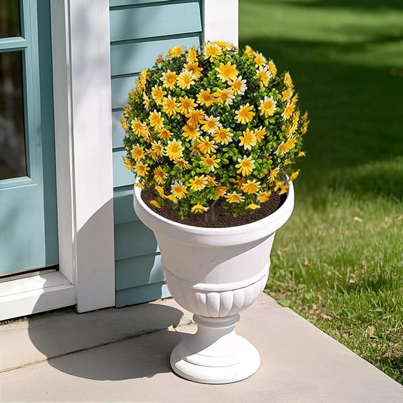 JHEHF 23.6inch Artificial Topiary Bushes for Outdoors with GroundSpike, Realistic Shrubs with Flowers, for Indoor Outdoor Fall Thanksgiving Spring Garden Landscaping Decor
