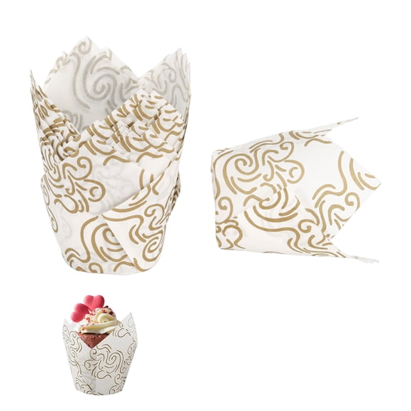 JHEHF 50PCS Cupcake Liners Baking Cups 2"(Bottom Diameter) X 3-1/2"(Height) Greaseproof Paper Baking Cupcake Cups for Wedding, Birthday Party, Christmas
