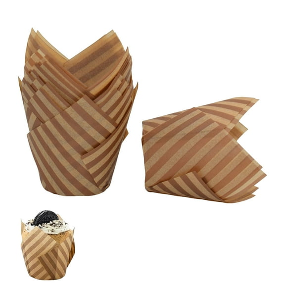JHEHF 50PCS Cupcake Liners Baking Cups 2"(Bottom Diameter) X 3-1/2"(Height) Greaseproof Paper Baking Cupcake Cups for Wedding, Birthday Party, Christmas