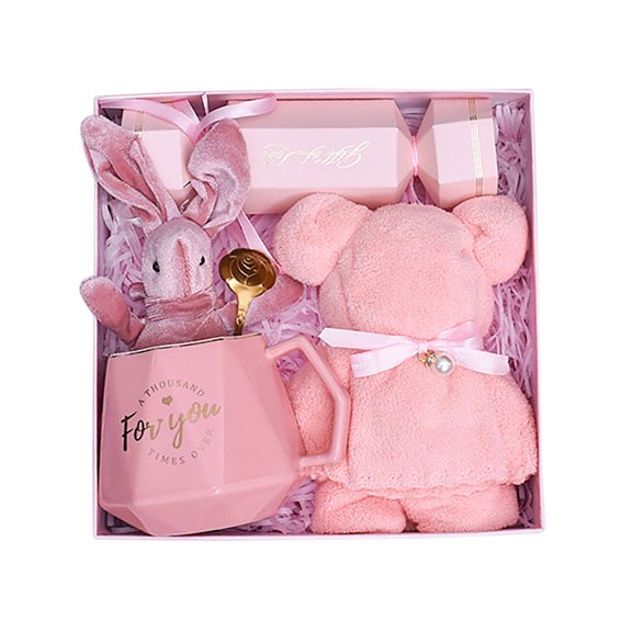 JHEHF Easter Cups Set Gift for Girlfriend Mom Boyfriend Daughter Dad Friend Father'S Day Cute Rabbit Box Mugs Wedding Mother'S Day Birthday Opening Gift Box