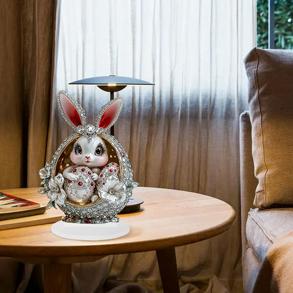 JHEHF Easter Decorations 2D Flat Acrylic Ornaments Spring Cute Easter Eggs Rabbit Desktop Ornament for Festive Tabletop and Wall Living Room Holiday Party Supplies