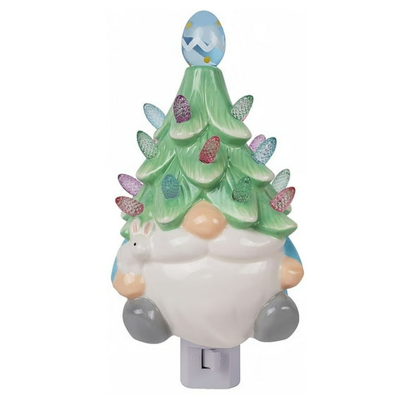 JHEHF Easter Egg Rabbit Tree Night Light Easter Decorations Plug Into Wall Night Lamp Flickering Nightlights for Bedroom Bathroom Living Room Spring Holiday Party Decor