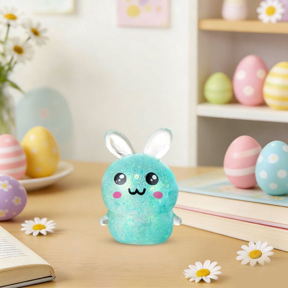 JHEHF Easter Glitter Bunnies Stress Balls Happy Easter Egg Fillers & Easter Basket Stuffers Easter PartyFavors Supplies 6 Colors