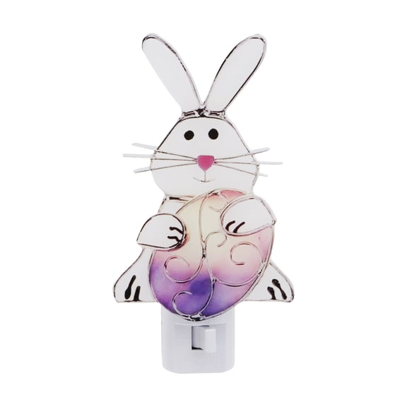 JHEHF Cute Rabbit Night Light Easter Decorations Plug Into Wall Night Lamp Nightlights for Bedroom Bathroom Living Room Spring Holiday Party Decor