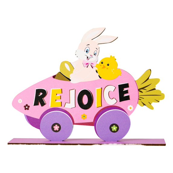 JHEHF Easter Table Decor Pastel Spring Easter Rabbit Table Centerpiece Wooden Sign Rustic Farmhouse Wooden Decoration for Home Party Supplies Easter Gifts