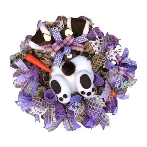 JHEHF Easter Wall Stickers Cute Bunnies in The Garland Wall Decal Decoration Door Windows Wall Sticker Spring Holiday Party Supplies Bedroom Living Room Classroom Home Decor