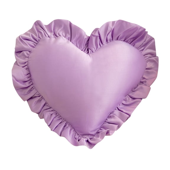 JHEHF Heart Shaped Pillow with Ruffle Edge Valentine'S Day Decorative Throw Pillow for Sofa Bed Couch Bedroom Gift for Valentine'S Day Wedding Home Decor