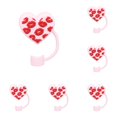 thumbnail image 1 of JHEHF Love Heart Straw Cover Cap for Valentine'S Day Decoration Reusable Drinking Straw Toppers with Handle Cute Straw Lids Protectors Party Decor 10PCS, 1 of 8