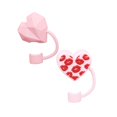 thumbnail image 1 of JHEHF Love Heart Straw Cover Cap for Valentine'S Day Decoration Reusable Drinking Straw Toppers with Handle Cute Straw Lids Protectors Party Decor 2PCS, 1 of 8
