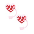 thumbnail image 1 of JHEHF Love Heart Straw Cover Cap for Valentine'S Day Decoration Reusable Drinking Straw Toppers with Handle Cute Straw Lids Protectors Party Decor 2PCS, 1 of 8
