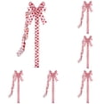 thumbnail image 1 of JHEHF Valentine'S Day Cabinet Ribbons Bows Door Decorations Farmhouse Holiday Fireplace Hangers Handmade Bow Ornaments for Home Kitchen Festive Wedding Party Supplies 6PCS, 1 of 9