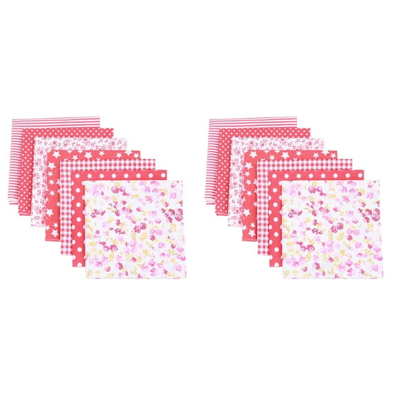 JHEHF Valentine'S Day Cotton Fabric Bundles Squares Multicolor Quilting Fabric Bundles Precut Printed Craft Fabric Patchwork Sewing DIY Craft Wedding Party Supplies 2Set