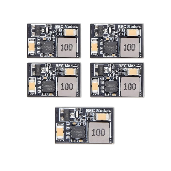 JHEMCU COB LED BEC Module 5PCS Step-Down Power Supply for FPV Drones & RC Models, 26S Input, Selectable 5V/10V/12V Output, Ultra-Lightweight ESC LED Controller