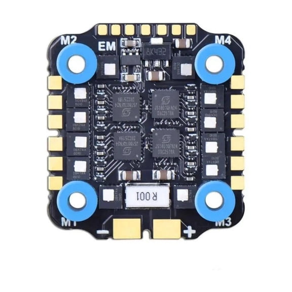 JHEMCU EM-45A/50A 4-in-1 Brushless ESC – 2–6S LiPo, Bluejay Firmware, DShot Protocol, Built-in Current Sensor, 20x20mm Mounting for FPV Racing & Freestyle Drones