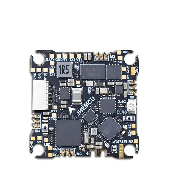 JHEMCU G474ELRS AIO Flight Controller  12A 4-in-1 ESC, Built-in 2.4G ELRS Receiver, STM32F411, BLHeli_S, Betaflight Support for 12S Micro FPV Drones