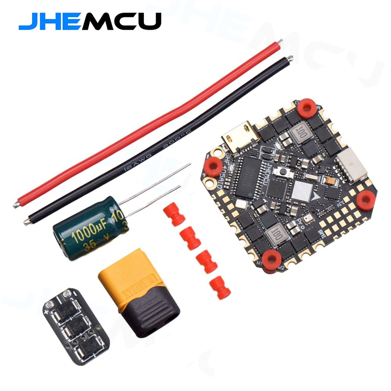 JHEMCU GHF405AIO-BMI F405 Flight Controller W5V 10V BEC Built-in 40A BLHELI_S 2-6S 4 in 1 ESC 25.5X25.5mm for - image 1 of 7