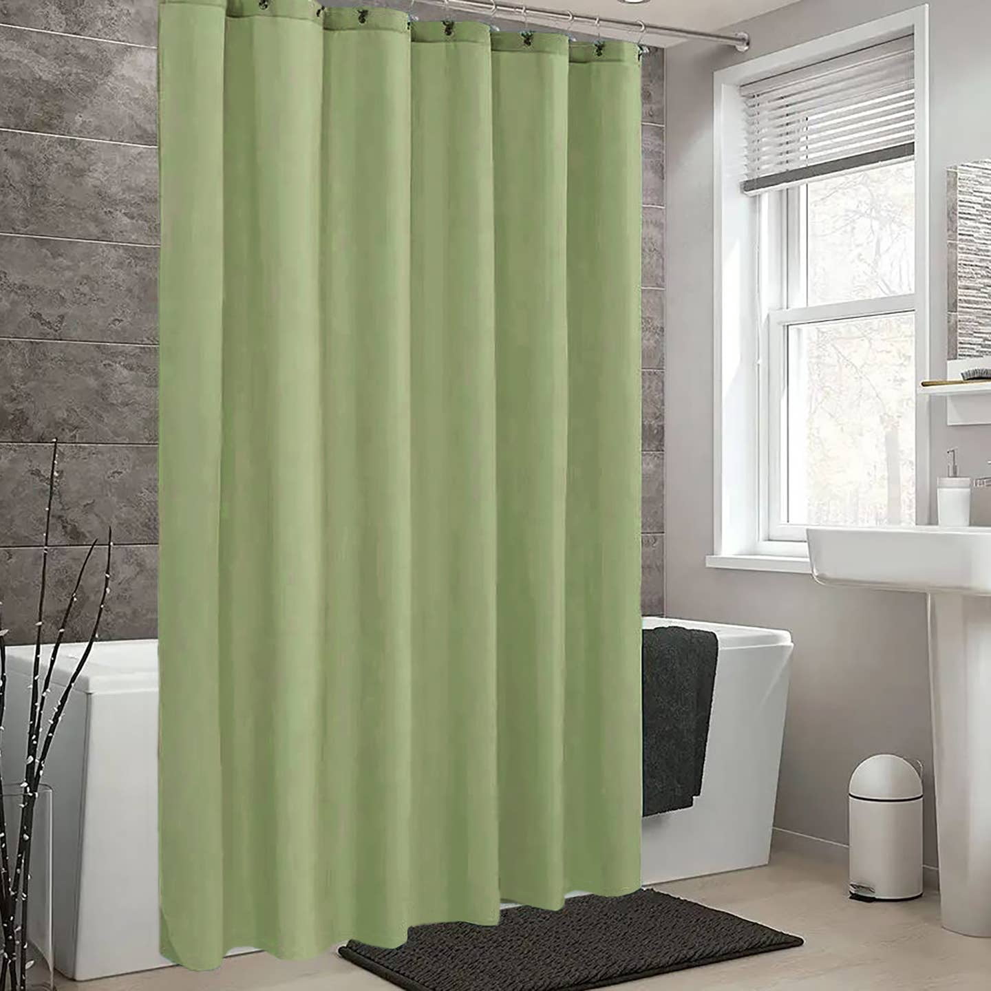 JHF Sage Green PVC Shower Curtain Liner Waterproof (70" x 72") Rust