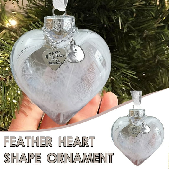 JHGoosa 1PC Heart Shape - A Piece Of My Heart Is In Heave Memorial Ornament Christmas Ornaments