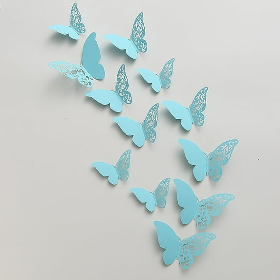 JHGoosa 3D Three Dimensionals Hollow Pearl Paper Simulation Butterfly Wall Sticker