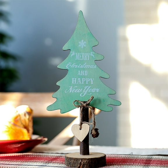JHGoosa Christmas Decor Wood Table Christmas Tree Ornaments Rustic Christmas Tree Farmhouse Wooden Xmas Centerpiece(Clearance)