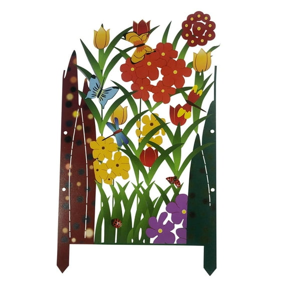 JHGoosa Colorful Garden And Metal Screen 3 Panel Flower Patio & Garden