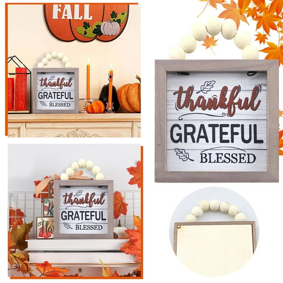 JHGoosa Fall Hanging Wall Door Decor Door Decor Fall Door Sign Happy Thanksgiving Wooden Sign For Thanksgiving