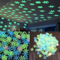 JHGoosa Glow In The Dark Snowflakes Decals Christmas Wall Stickers Window Clings Mixed Color Of 50