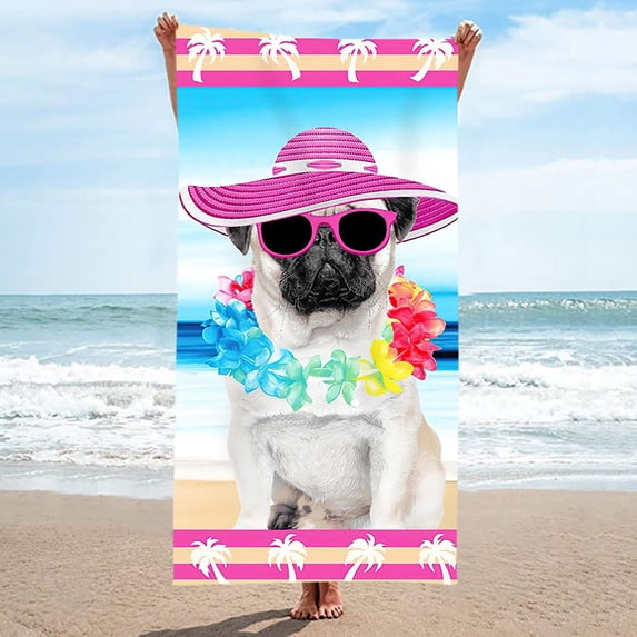 JHGoosa Microfiber Beach Towel Ultra Light Hawaiian Beach Pattern Bath Towel Sand Proof Beach Blanket Travel Multipurpose Towel 75 X 150 Cm Home Textile Necessities(Clearance)