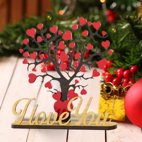 JHGoosa Valentines Day Wooden Table Top Decorations Wooden Signs Table Centerpieces Decoration For Valentine Day Party Table Home Decor