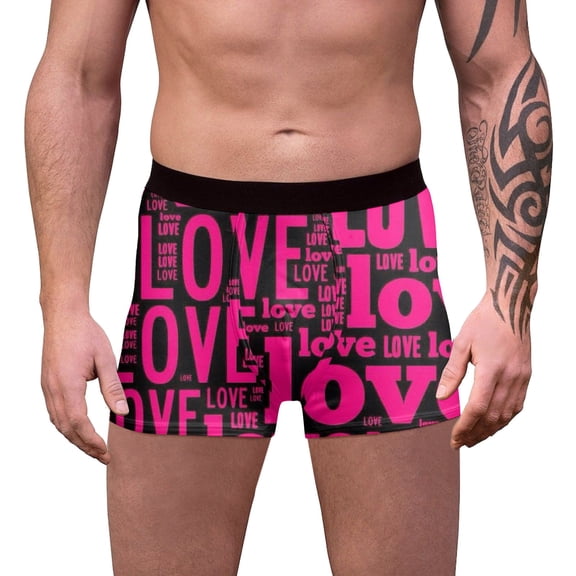 JHHLSF Men's Male Valentines Day Printed Underwear Funny Fitting Boxer Mid Waist Briefs Purple,S