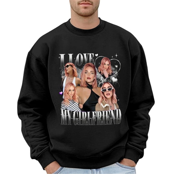 JHHLSF Men's Valentine's Day Hoodless Sweatshirt Him Warm Fleece Pullover With Modern Fit Unique Couples Silver M