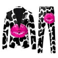 thumbnail image 1 of JHHLSF Mens Valentines Day 3D Digital Printed Suit Set Light Business Jacket Suit Black,3XL, 1 of 5