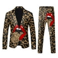 thumbnail image 1 of JHHLSF Mens Valentines Day 3D Digital Printed Suit Set Light Business Jacket Suit Brown,L, 1 of 5