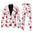 thumbnail image 1 of JHHLSF Mens Valentines Day 3D Digital Printed Suit Set Light Business Jacket Suit White,2XL, 1 of 5
