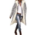 thumbnail image 1 of JHHLSF Women's Winter Casual Clothes Zip Up Oversized Reversible Shearling Fleece Long Coats Jackets With Pocket Silver,XL, 1 of 5