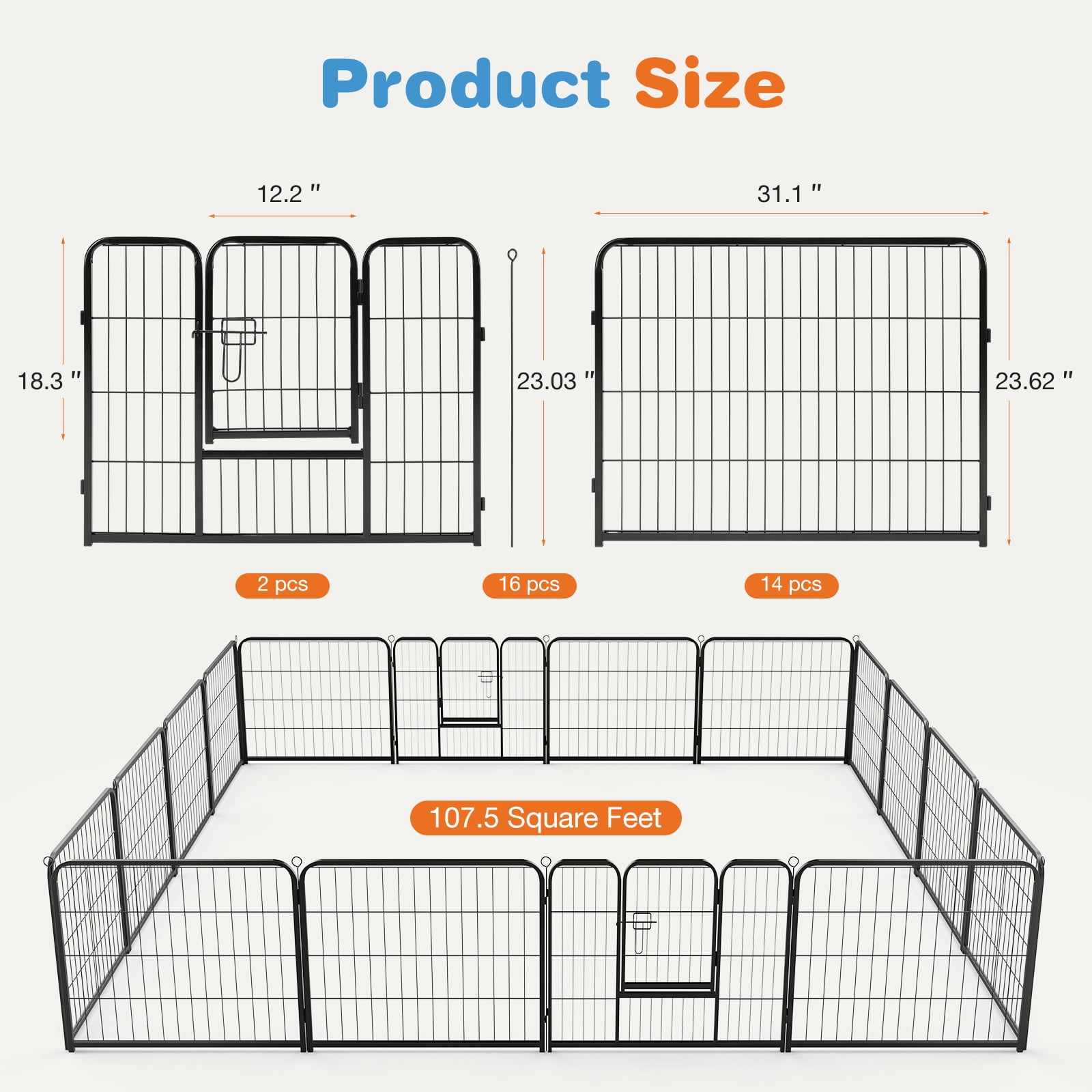 Photo inspiration: Outdoor Dog Playpens With Crates Reference: Jhk 16 Panel Dog Playpen Indoor Pet Fence Exercise For