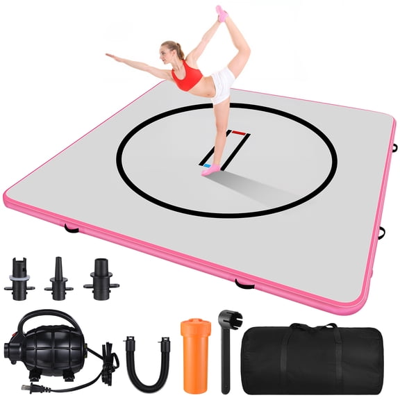 JHKNNK 10'x10' Inflatable Wrestling Mat,with Circles and Air Pump,for Home Gym, Martial Arts, Jiu Jitsu, MMA, Judo, Gymnastics